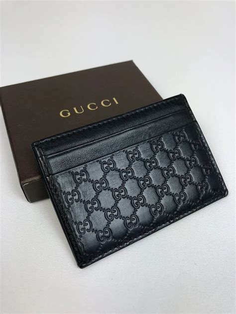 gucci 卡 套|GUCCI 牛皮皮革Micro Guccissima Card Case卡片套 .